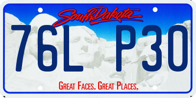 SD license plate 76LP30