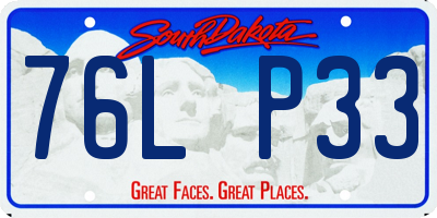 SD license plate 76LP33