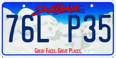 SD license plate 76LP35