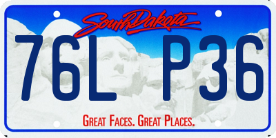 SD license plate 76LP36