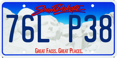 SD license plate 76LP38