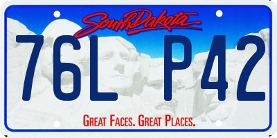 SD license plate 76LP42