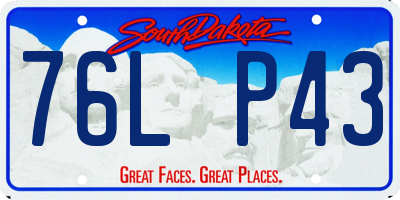 SD license plate 76LP43