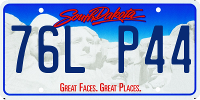 SD license plate 76LP44
