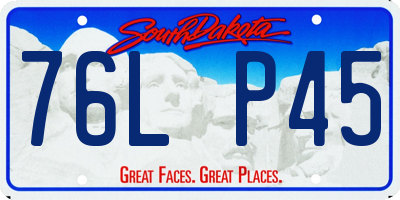 SD license plate 76LP45