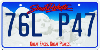 SD license plate 76LP47
