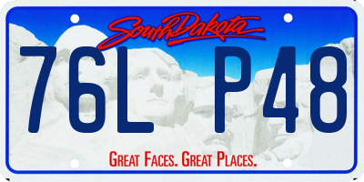 SD license plate 76LP48
