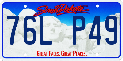 SD license plate 76LP49