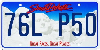 SD license plate 76LP50