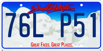 SD license plate 76LP51