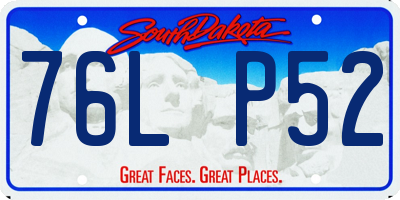 SD license plate 76LP52