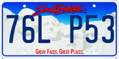 SD license plate 76LP53