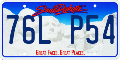 SD license plate 76LP54