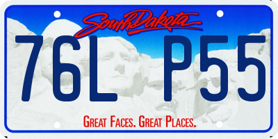 SD license plate 76LP55