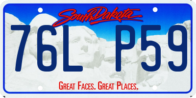 SD license plate 76LP59