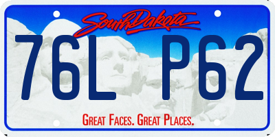 SD license plate 76LP62