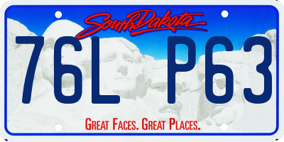 SD license plate 76LP63