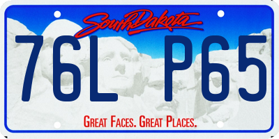 SD license plate 76LP65
