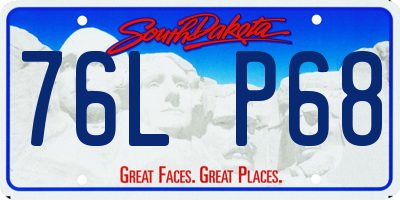 SD license plate 76LP68
