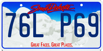 SD license plate 76LP69