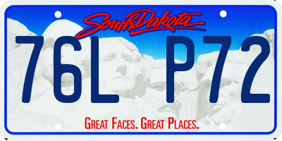 SD license plate 76LP72