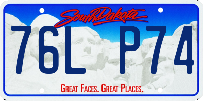 SD license plate 76LP74