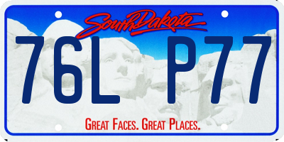 SD license plate 76LP77
