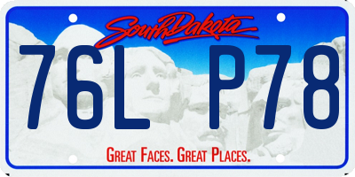 SD license plate 76LP78