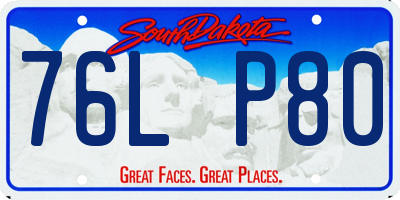 SD license plate 76LP80
