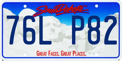SD license plate 76LP82