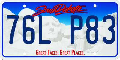 SD license plate 76LP83