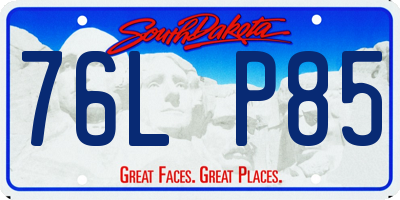 SD license plate 76LP85