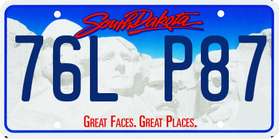 SD license plate 76LP87