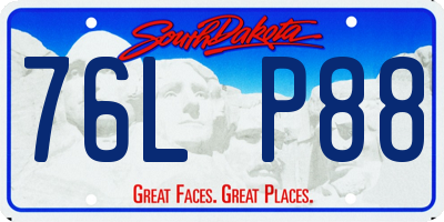SD license plate 76LP88