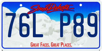 SD license plate 76LP89