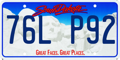SD license plate 76LP92
