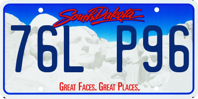 SD license plate 76LP96