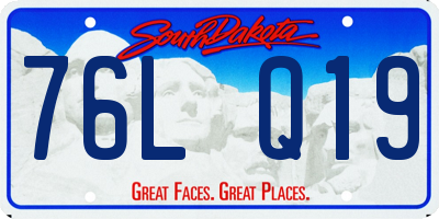 SD license plate 76LQ19