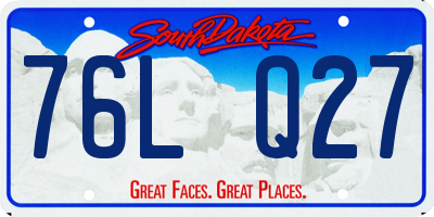 SD license plate 76LQ27