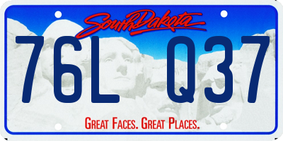 SD license plate 76LQ37
