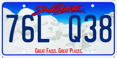 SD license plate 76LQ38