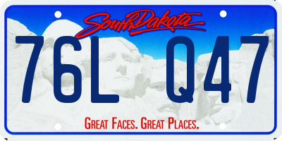 SD license plate 76LQ47