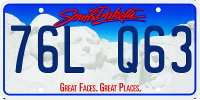 SD license plate 76LQ63
