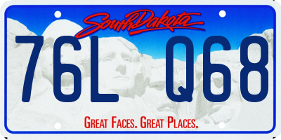 SD license plate 76LQ68