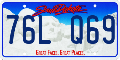 SD license plate 76LQ69