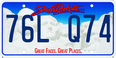 SD license plate 76LQ74
