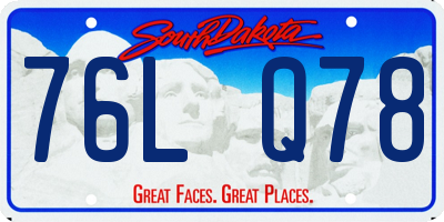 SD license plate 76LQ78
