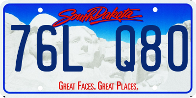 SD license plate 76LQ80