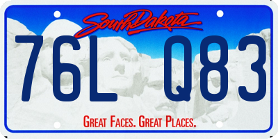 SD license plate 76LQ83