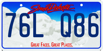 SD license plate 76LQ86